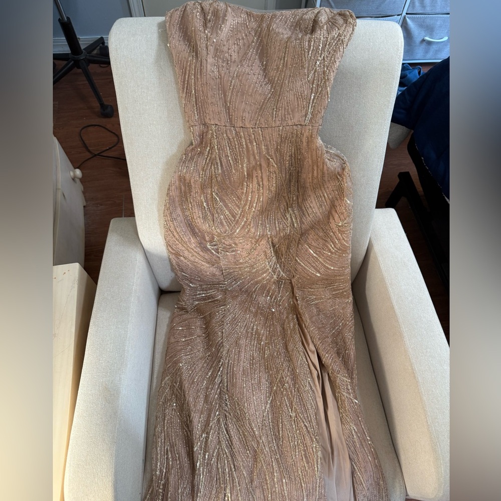 David’s bridal gold dress
